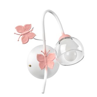 Onli Wandleuchte aus Metall mit Schmetterlingen in Wei&szlig; und Pink