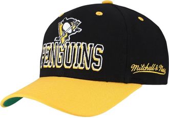 Mitchell & Ness Mens Mitchell & Ness Black/Gold Pittsburgh Penguins Backside Script Two-Tone Pro Crown Adjustable Hat at Nordstrom