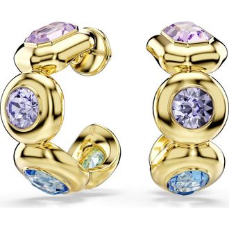 Swarovski Gema Crystal Hoop Earrings in Gold/Multi at Nordstrom