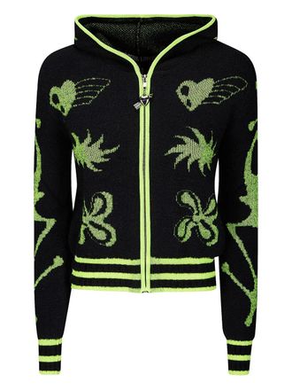Chopova Lowena Neon hoodie met grafische print - Zwart