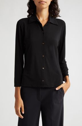 Vince Long Sleeve Button-Up Shirt in Black at Nordstrom, Size X-Small