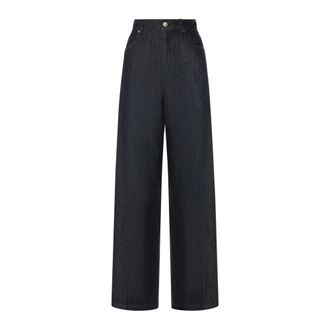 Max Mara Wide Trousers, female, Blue, Size: 2XS Wide Trousers