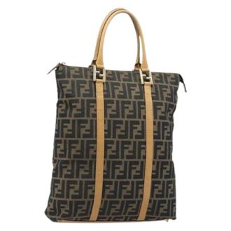 Fendi Pre-owned Tote Bags, female, Brown, Size: ONE SIZE Pre-owned Zucca Canvas Tote Bag