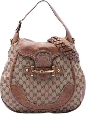 Gucci Pre-owned New Pelham - Dames - Vintage Schoudertas - Bruin - ONE Size - Leer - Vintage