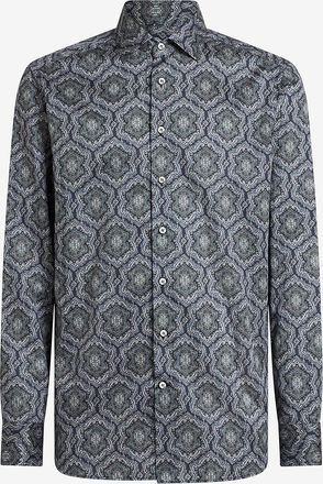 Etro Leichtes Baumwollhemd mit Medaillonprint Roma