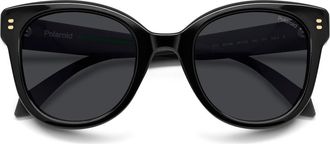 Polaroid 50mm Polarized Round Sunglasses in Black/Grey at Nordstrom
