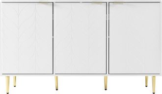 Urban Meuble Aparador moderno 2 niveles y 6 compartimentos blanco 127*45*75