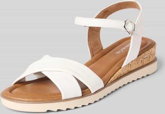 Tamaris Tamaris Sandalen in Lederoptik mit Korkabsatz in Weiss, Gr&ouml;&szlig;e 36