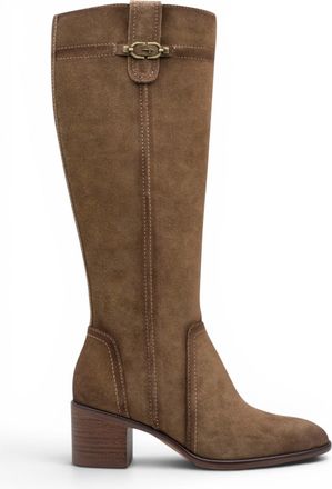 Tamaris Womens Brown Suede Leather Riding Knee-High Heel Long Boots - 25576-47