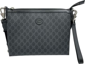 Gucci Black Gg Supreme Messenger Bag Shoulder Bag (Pre-Owned)