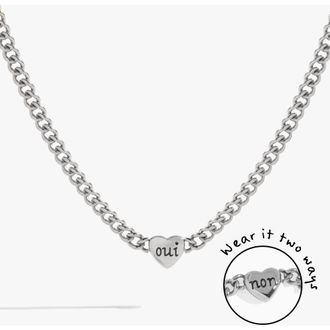 Alex and Ani Oui Non Heart Inline Necklace in Silver at Nordstrom
