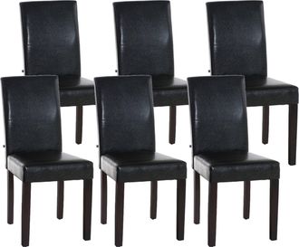 Clp Set De 6 Sillas De Comedor Ina En Polipiel Marr&oacute;n Marr&oacute;n Oscuro