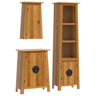 vidaXL Vidaxl - Conjunto De Muebles De Ba&ntilde;o 3 Piezas Madera Maciza De Pino