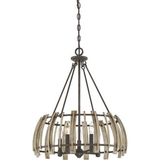 Loops 5 Bulb Ceiling Pendant Light Fitting Rustic Black LED E14 60W Bulb
