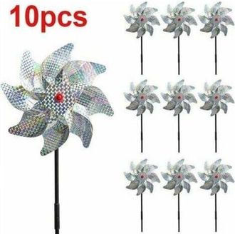 OEM Juego De 10 Elementos Decorativos Disuasorios Para P&aacute;jaros Para El Jard&iacute;n, Antipalomas, Antip&aacute;jaros, Molino De Viento Reflectante Para Proteger El Jar