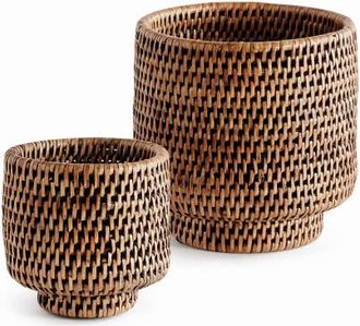 Napa Home & Garden BURMA RATTAN CACHEPOTS SMALL, SET OF 2 in Brown at Nordstrom