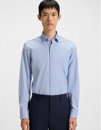 HUGO BOSS Mens Kenno Slim-Fit Shirt - Blue - Size: Regular/38