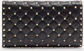Valentino Garavani Womens Shoulder Bag Rockstud Spike Leather Black