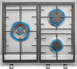 Teka Placa A Gas Butano Superficie Acero Inoxidable 58cm 3 Zonas
