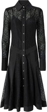 Pinko Rossese Midi Shirt Dress - Dames - Shirt Kleedjes - Zwart - M - Katoen - Kleedjes