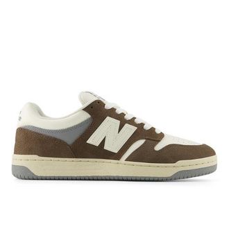 New Balance Unisex 480P en Marr&oacute;n/Blanco, Malla, Talla 37.5