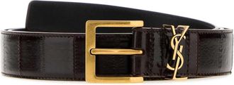 Saint Laurent Brown Logo Buckle Belt