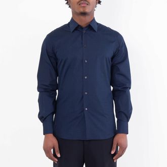 Ferragamo Ferragamo Micro-Patterned Long Sleeve Shirt