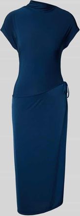 Calvin Klein Midikleid mit Stehkragen in Marine, Größe XL