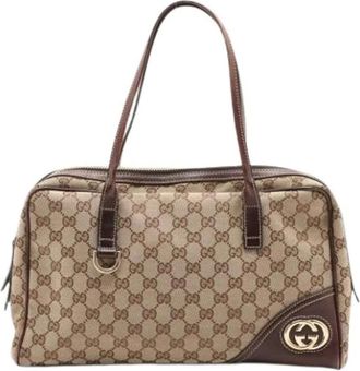 Gucci Pre-owned Handbags, female, Brown, Size: ONE SIZE Pre-owned Vintage Shoulder Bag