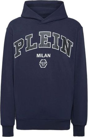 Philipp Plein Felpa con cappuccio con stampa logo - - Sweatshirts & Hoodies - Uomo - Blu - L