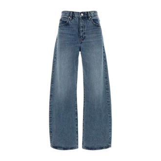 Frame Denim Wide Jeans, female, Blue, Size: W27 The Bow Wide-leg Jeans