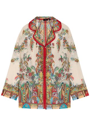 Etro Printed Silk Cover-up Shirt - Multicoloured - 42 (UK10 / S)