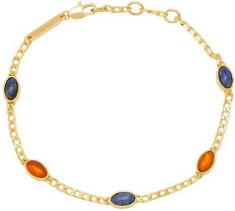 Estella Bartlett Lapiz Lazuli & Red Agate Chain Bracelet in Blue/red/gold at Nordstrom