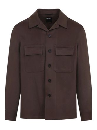 Ermenegildo Zegna double-pocket cashmere shirt jacket - men - Cashmere - 3XL - Brown