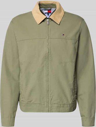Tommy Jeans Regular Fit Blouson aus reiner Baumwolle in Oliv, Gr&ouml;&szlig;e XXL