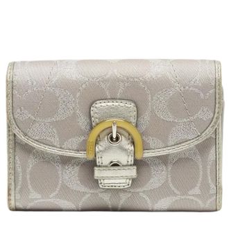Coach Pre-owned Wallets, female, Gray, Size: ONE SIZE Pre-owned Canvas wallets