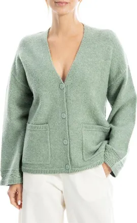 Max Studio V-Neck Cardigan in Heather Basil at Nordstrom Rack, Size X-Small