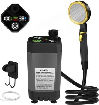 OEM Ducha Port&aacute;til Para Camping, Ducha Exterior Mejorada Con Bater&iacute;a Recargable De 9000 Mah Y Bomba Para Playa, Senderismo, Lavado De Coches, Gris