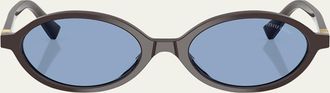 Miu Miu Acetate Oval Sunglasses