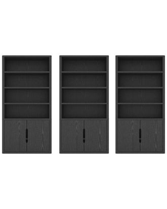 Manhattan Comfort Set Of 3 Rivington Modern Bookcase Cabinets (4-Shelf)