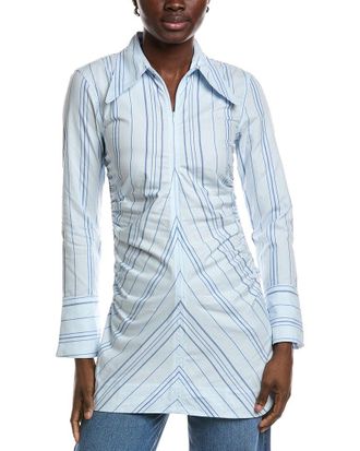Ganni Twill Stripe Fitted Tunic