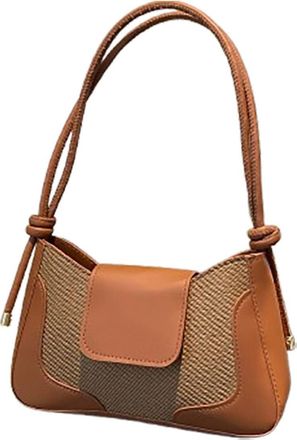 Generic Womens Classic Shoulder Bag, Soft PU Crossbody Bag, Exquisite Handbag, Adjustable Shoulder Strap, Suitable for Parties and Dinners (brown,23 * 6 * 14c