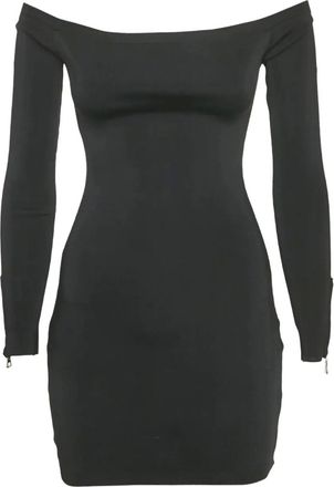 Balmain Geribbelde mini-jurk - Zwart