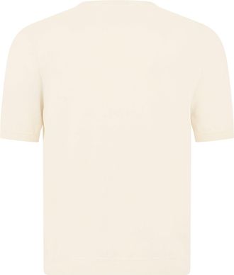 Slowear Mens Short-Sleeve Cotton Sweater Ivory Sweatshirts