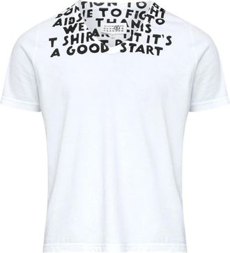 Maison Margiela V-hals T-shirt - Heren - T-shirts - Wit - S - Tops