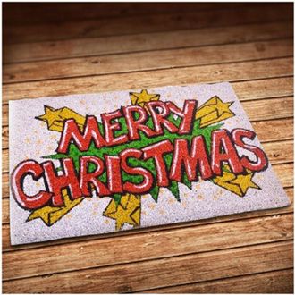 Trade Shop Trade Shop - Tappeto Zerbino Natale Decorazione Merry Christmas 40 X 60 Cm Decorazioni Natalizie