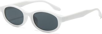 Generic Outdoor Small Frame Mens Sunglasses Womens Vacation Driving Commuting Sun Glasses(White)