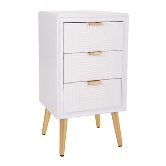 Wanderlust Deco Mesita de madera blanca 39x36x72,5