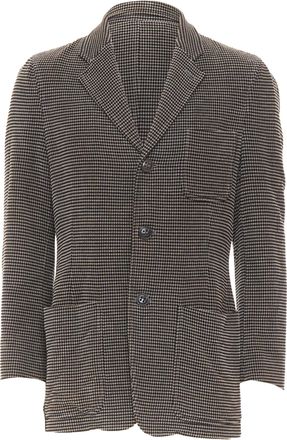 Giorgio Armani brown black cotton blend micro-check 3 pockets blazer IT46 S
