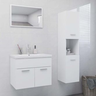vidaXL Set Mobili da Bagno Bianco in Truciolato - Vidaxl